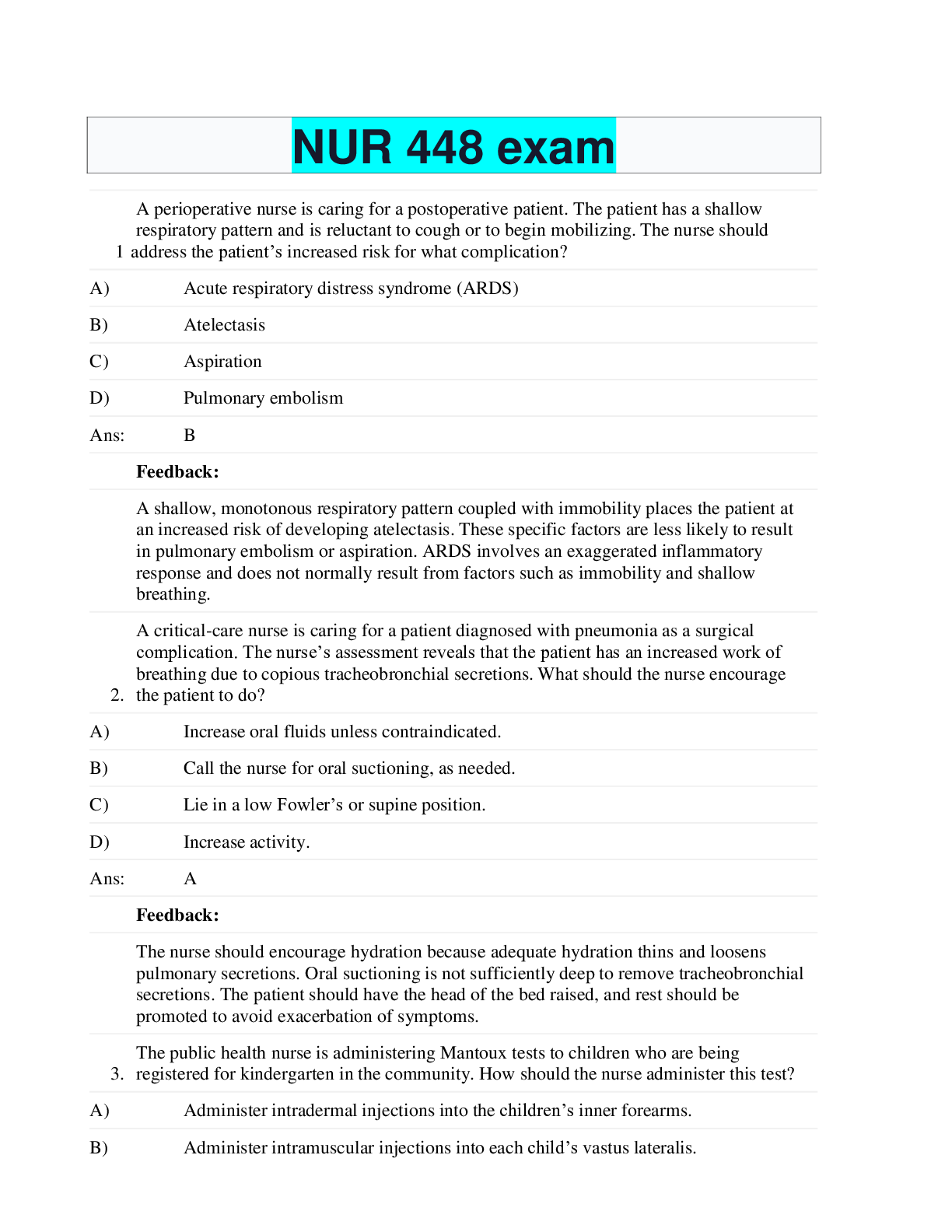 Preview image of NUR 448 exam document